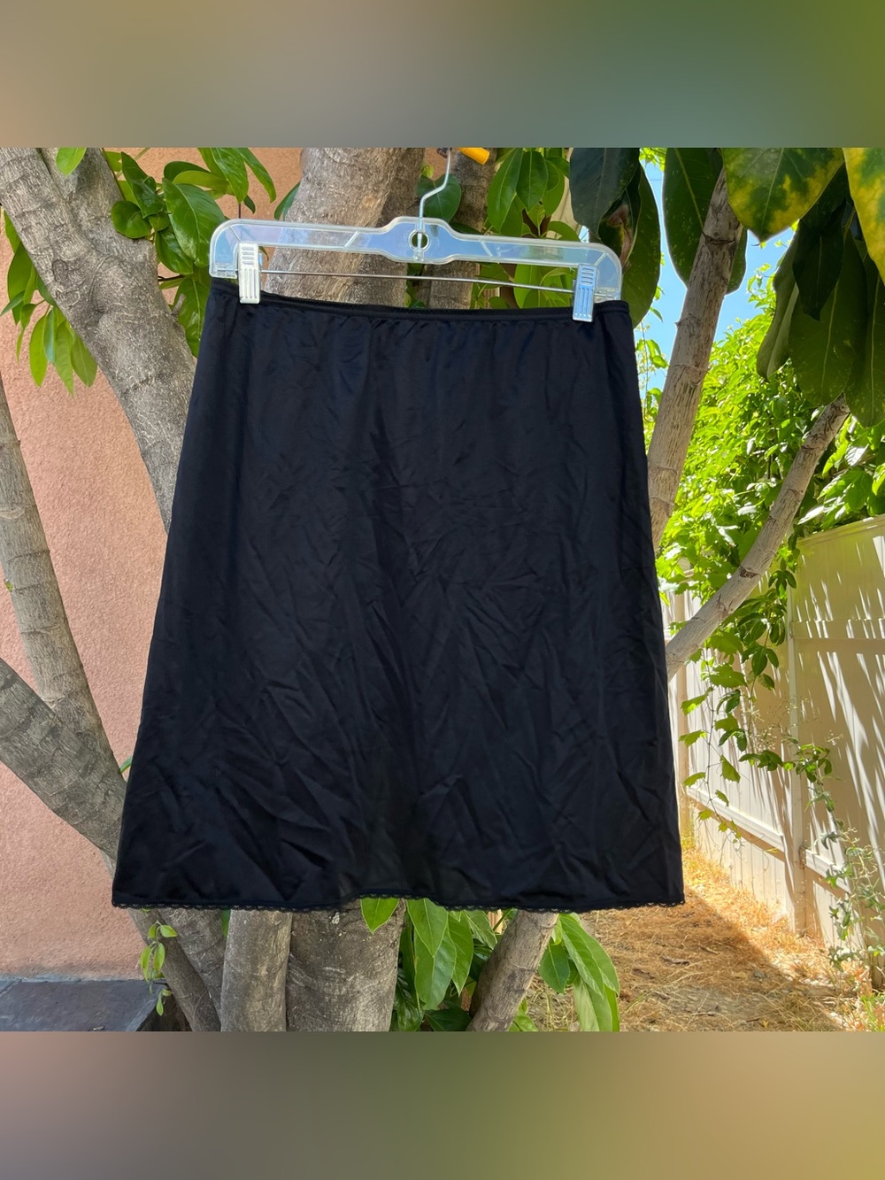 Vintage Vanity Fair Black Skirt Slip with a Slit !
